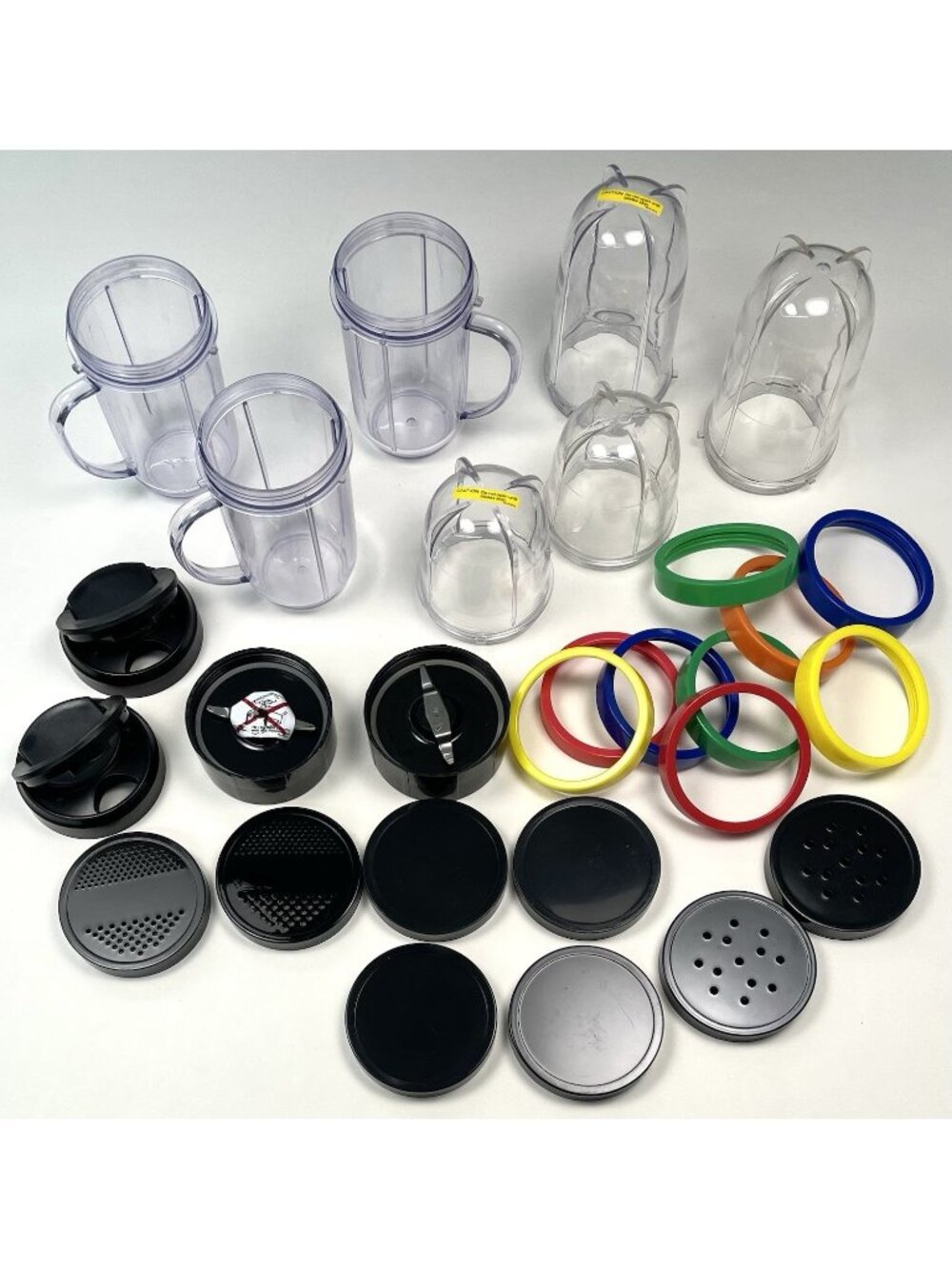 28pc Lot NutriBullet Blender Compatible Replacement Cups Rings Lids & Blades
